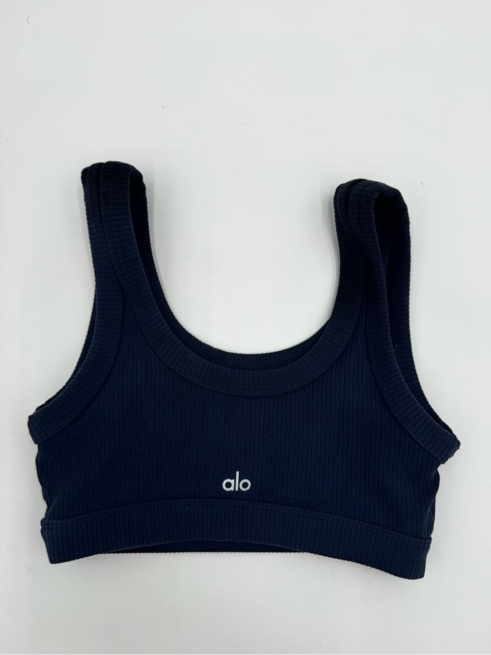 ALO Yoga Ribbed Scoop Sports Bra in Navy